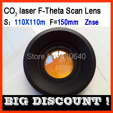 F-Theta 110X110 field len of  Znze for CO2 laser machine wave length 10.6micron focus length F160 screw 85X1 MORE SIZE AVAILABLE