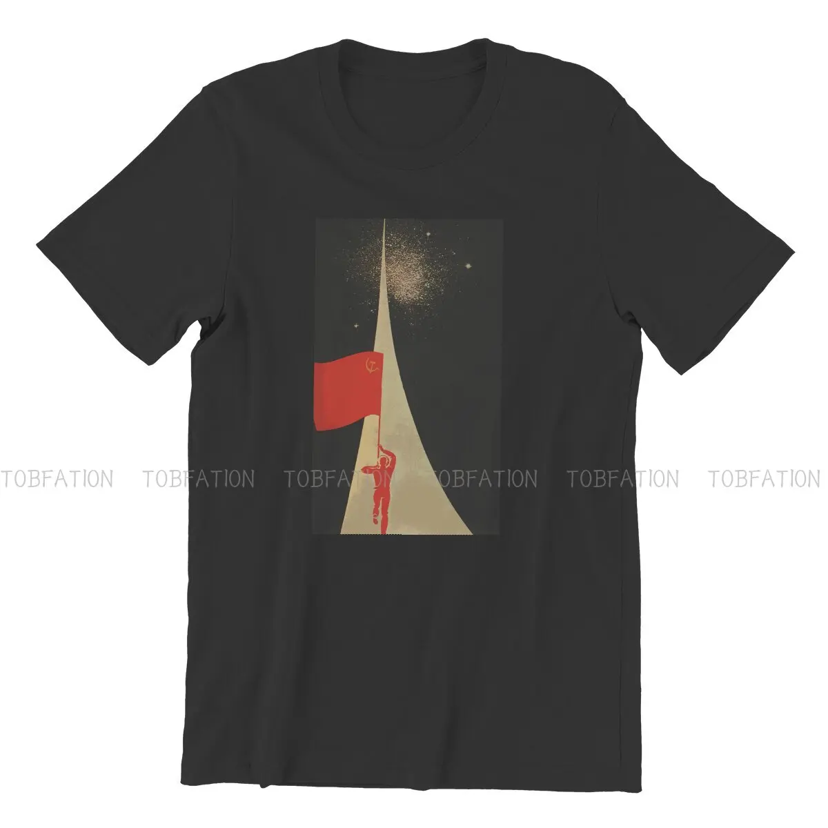 All The Way Up To The Stars Soviet Union Propaganda Style TShirt Russian USSR CCCP Comfortable Creative T Shirt Short Sleeve