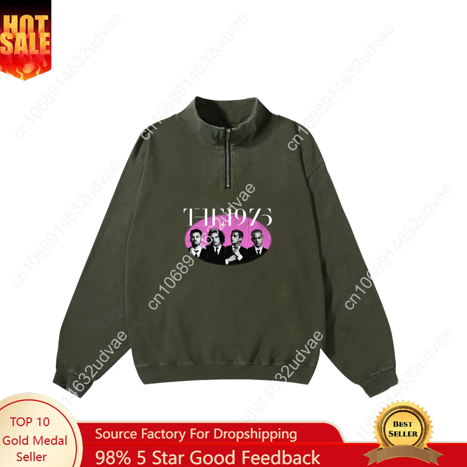 Толстовка в стиле ретро 1975 года для мужчин и женщин, винтажный пуловер для подростков, толстовка на полумолнии, топы на заказ, футболка с рукавами