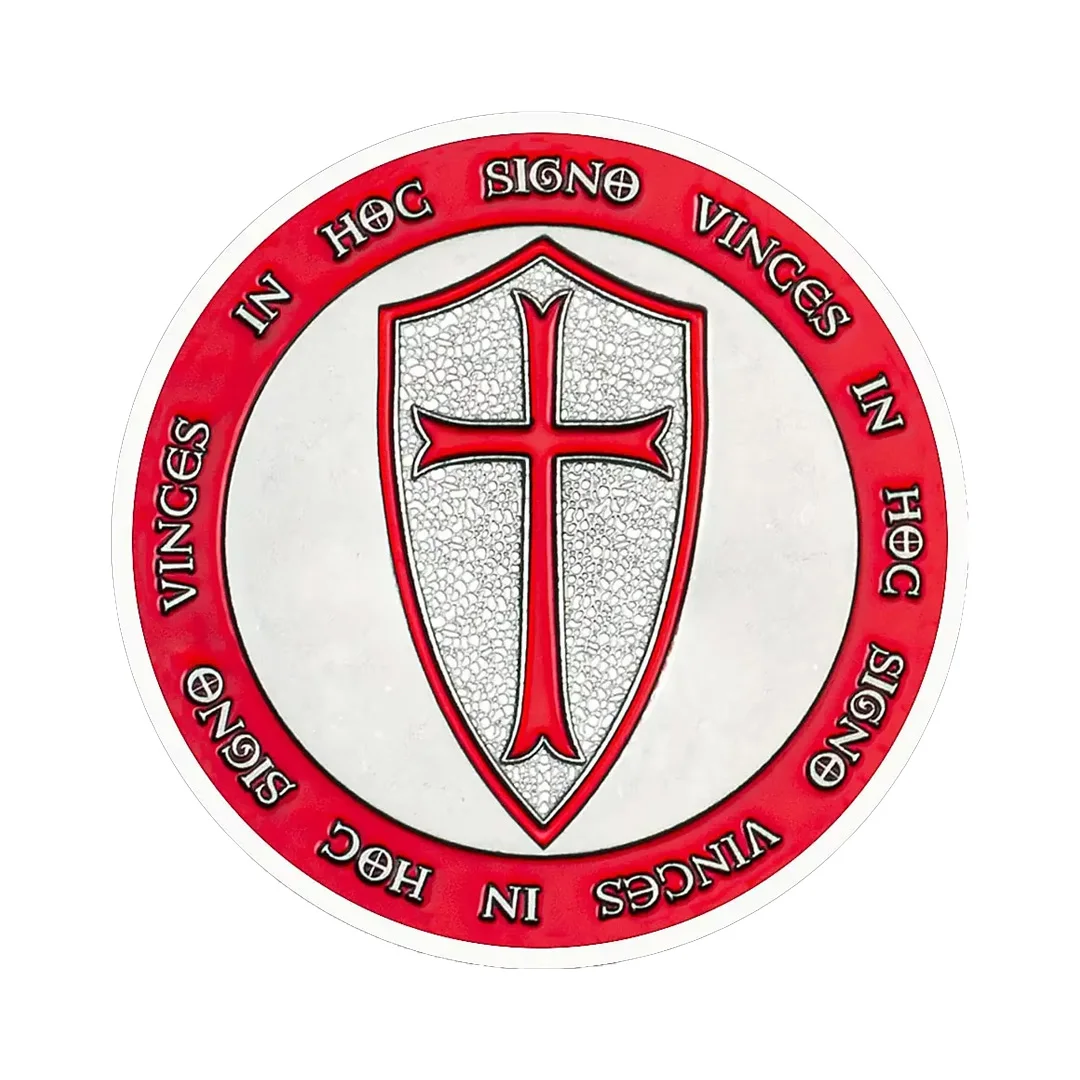 Knight Templar Souvenir Coin Silver Plated Teutonic Knight Cusader Commemorative Coins