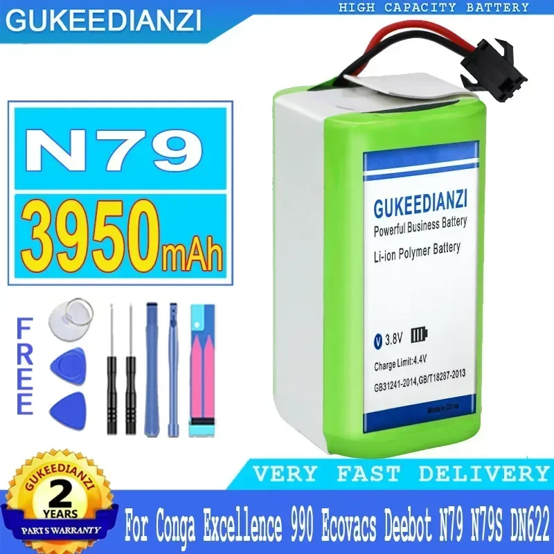 GUKEEDIANZI Battery N 79 for Deebot N79 N79S DN622, Conga Excellence 990, For Ecovacs Eufy For Robovac 11 11S 12 15 Batteries