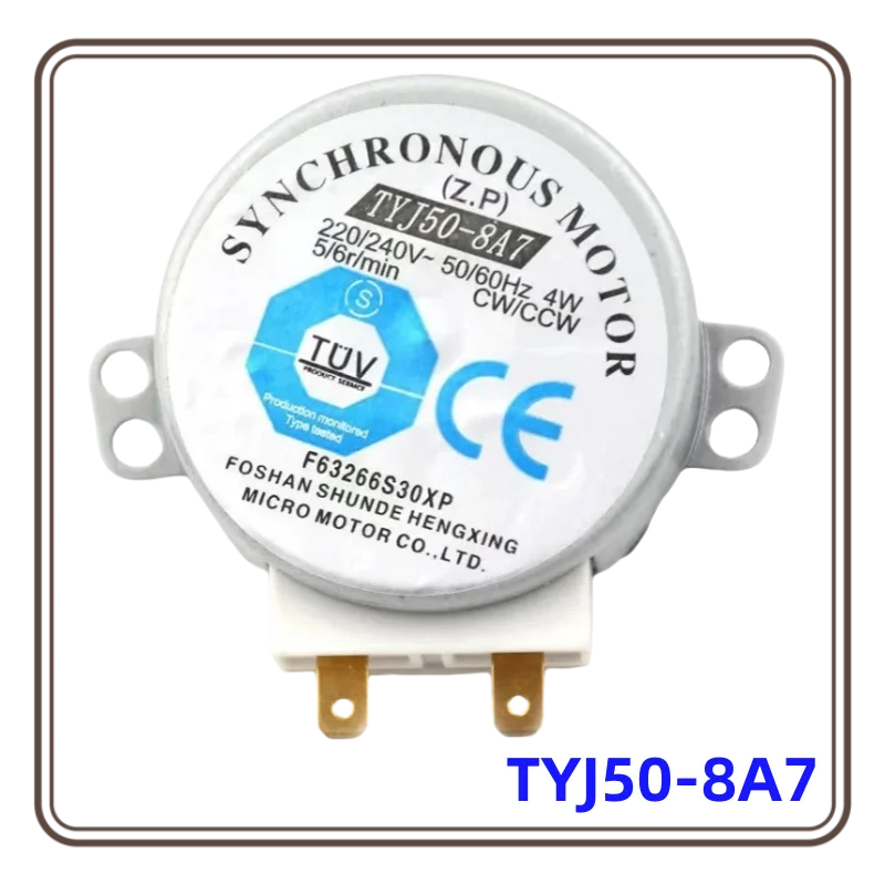 AC 220V-240V 50Hz CW/CCW Microwave Turntable Turn Table Synchronous Motor TYJ50-8A7 D Shaft 4 RPM