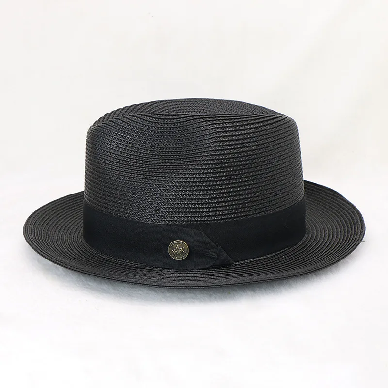 men`s hat straw hat summer hat  Cowboy Hat Summer Straw Hat Breathable Fashion Trend Sun Shield Hat Panama Jazz Cap Wholesale