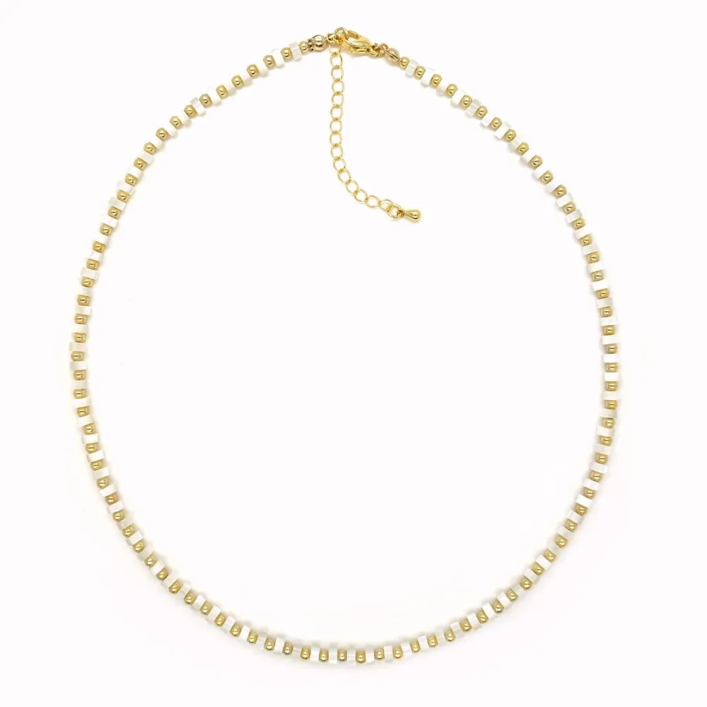 Vlen Mehrlagige Süßwasserperlenkette für Damen, 18K vergoldeter Perlenchoker, zierlicher minimalistischer handgefertigter Schmuck, Geschenke – Detail 2