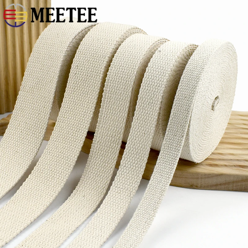 2-20Meters 10-50mm Cotton Webbing Tapes Thicked Canvas Ribbon Band Backpacks Strap Garment Decoration DIY Sewing Accessories