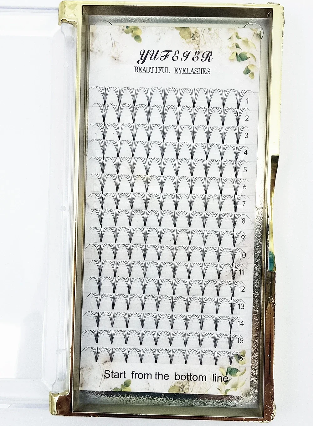 HBZGTLAD 16 Lines Premade Volume Fans 5D-20D Lash Russian Volume Short Stem Eyelash Extensions Pre Made Lash Extension Faux Mink