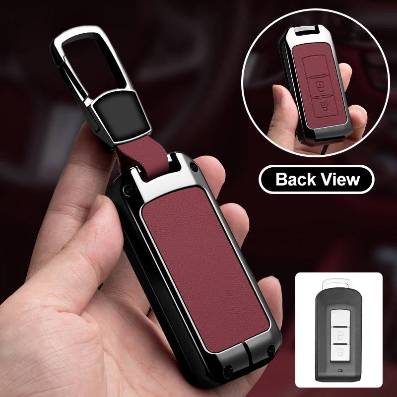 For Mitsubishi Lancer Xpander Outlander ASX EX Pajero Sport Eclipse Cross Montero Car Key Case Cover Metal Shell Keychain