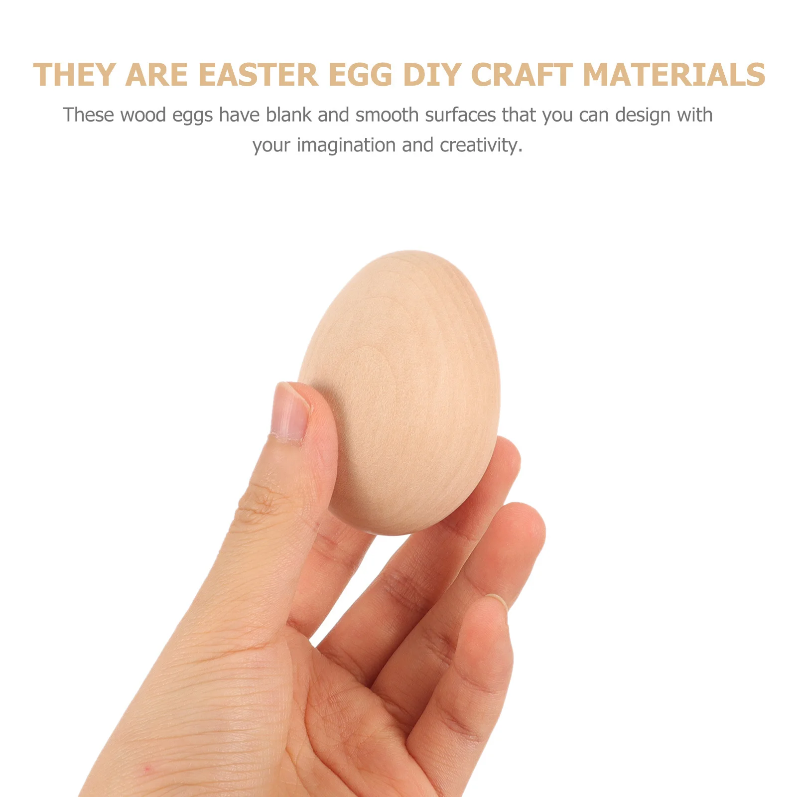 6Pcs Simulation Fake Eggs Unfinished Wood Eggs for Craft Painting DIY Wood Egg Decorations Party Supplies Art Supplies