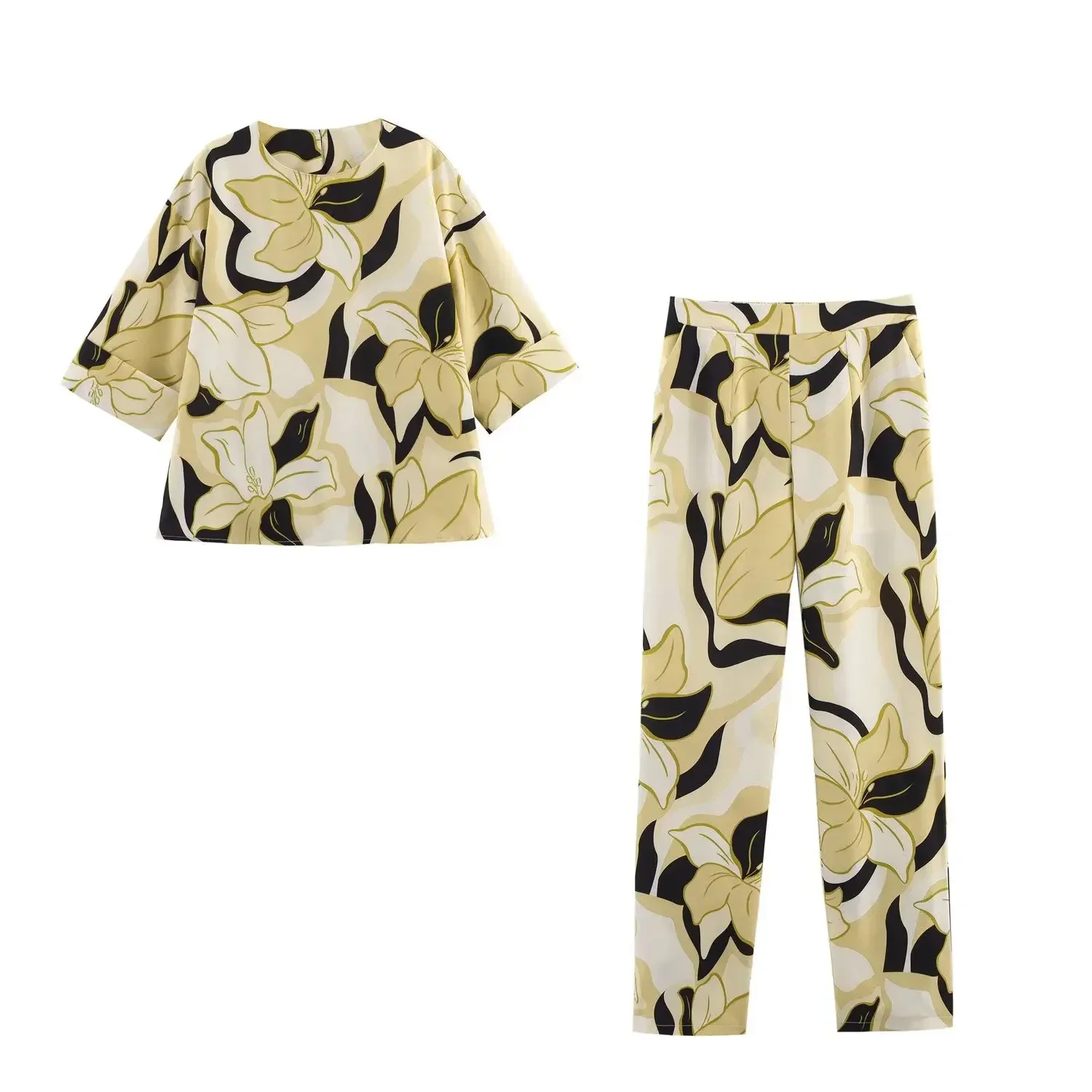 Eleganter Damenanzug, lange Hosen, Sets für Damen, Hosen-Sets, bedruckt, neu in passenden Hosen-Sets, Sommer-Outfit 2175556