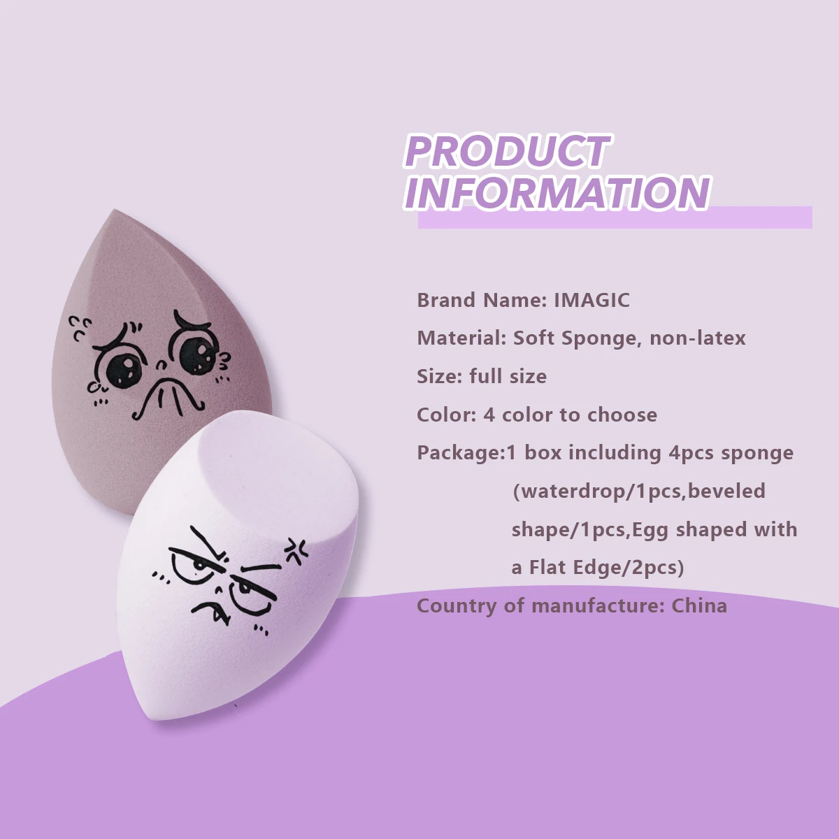 IMAGIC 4-Pcs Makeup Sponge Professional Puff For Foundation&Powder Women Make Up Accessories gąbeczka do makijażu magiczna gąbka