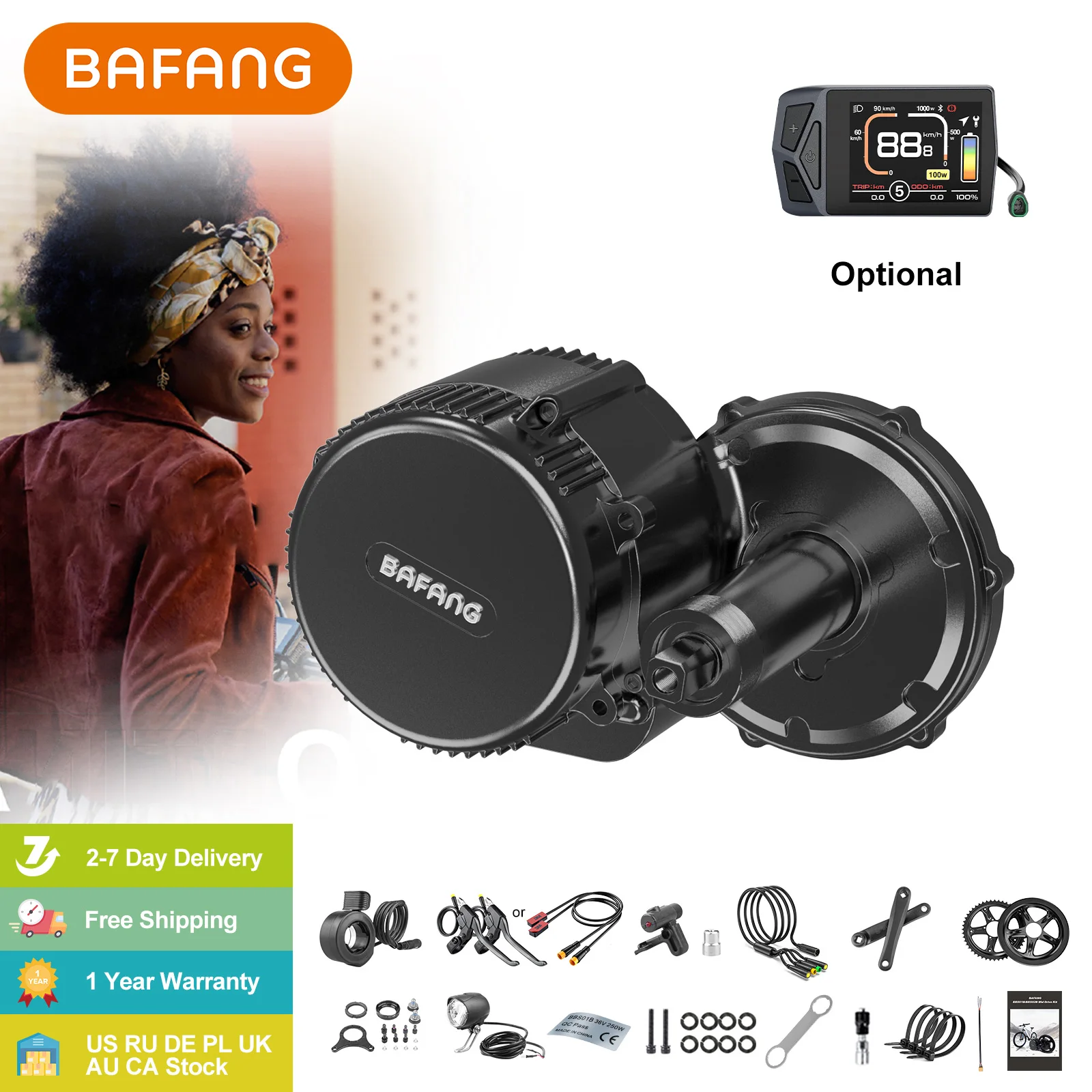

Комплект Bafang 750 Вт, 48 В, подходит для двигателя со средним приводом 8fun BBS02, комплект для переоборудования электрического велосипеда eBike, мощный центральный двигатель для электронного велосипеда CAN