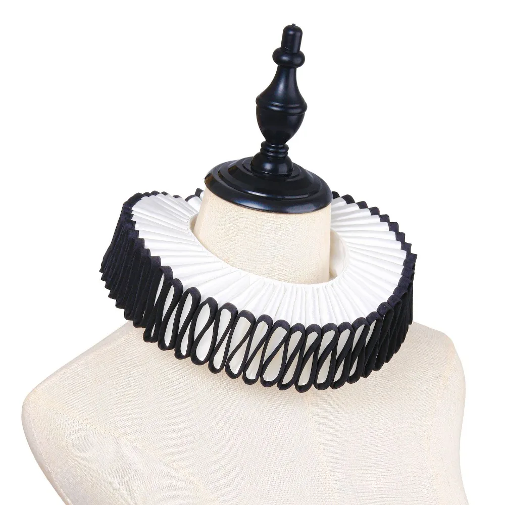 Detachable Neck Ruffled Collar Victorian Costume Retro Renaissance False Collar Vintage Circus Clowns Ruff Collar