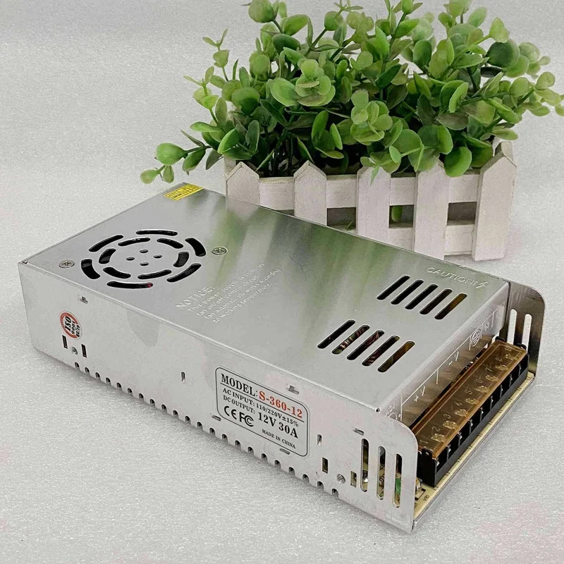 전원 스위치 어댑터 AC110-220V 및 15% 변압기, LED 광고 산업 장비에 적합, DC12V, 30A, 360W
