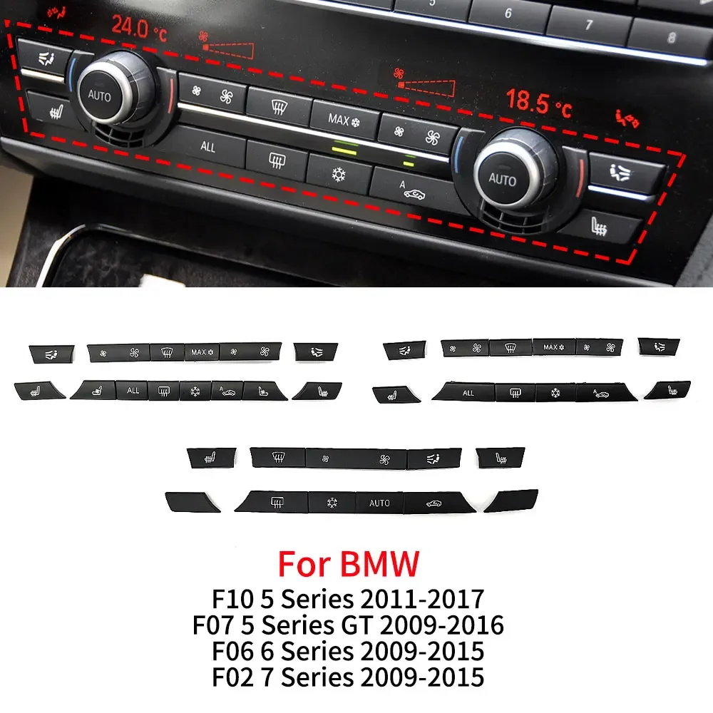 For BMW F10 F18 F06 F12 F07 F01 F02 Car Dashboard Air Conditioner AC Button Heater Switch Cover For BMW 5 6 7 Series 520 535GT