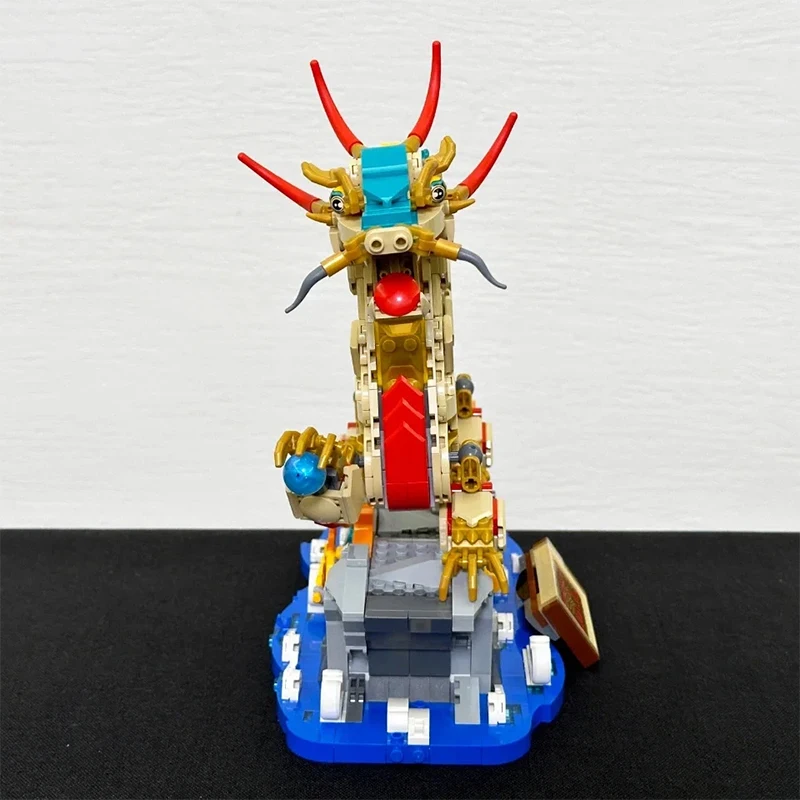 1171PCS Creative Chinese Traditional Festivals Auspicious Dragon Building Blocks Assemble Bricks Toys New Year Gift For Kids Boy