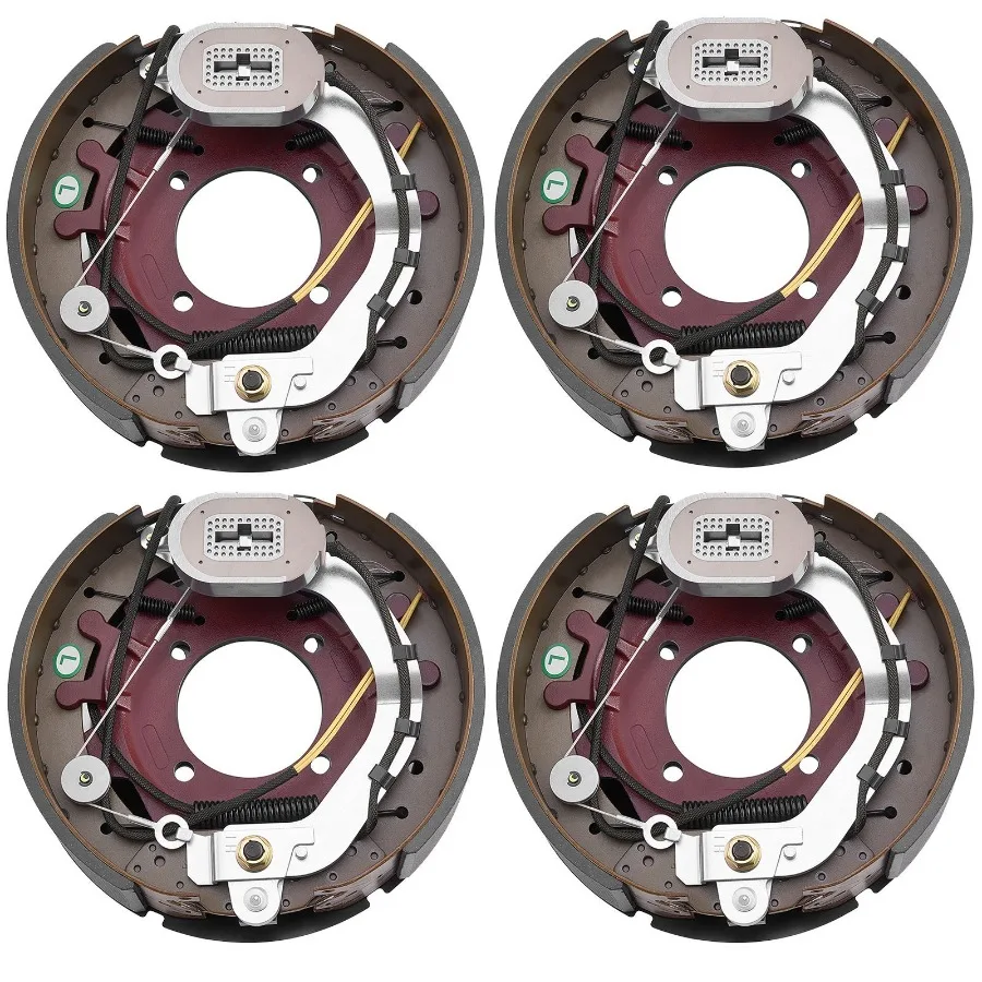 

Электрический тормозной комплект для прицепов 12.25 x 3.375 дюйма, 2 пары саморегулирующихся электрических тормозов для оси прицепа грузоподъемностью 10000 фунтов, нержавеющая сталь