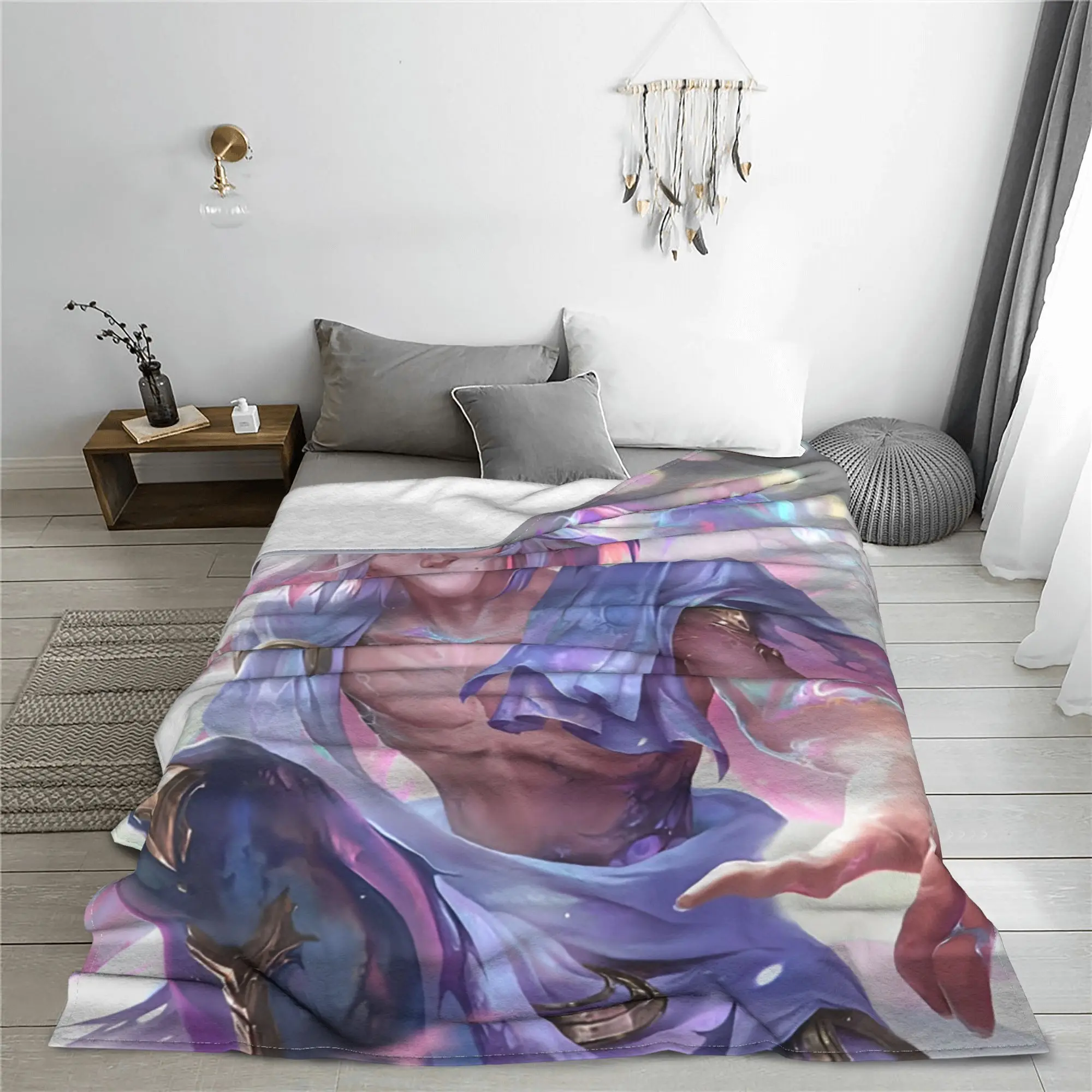 Arcane Viktor Game Anime Jesus Blankets Cartoon Glorious Plush Funny Warm Throw Blankets for Bedding Lounge All Season Couch