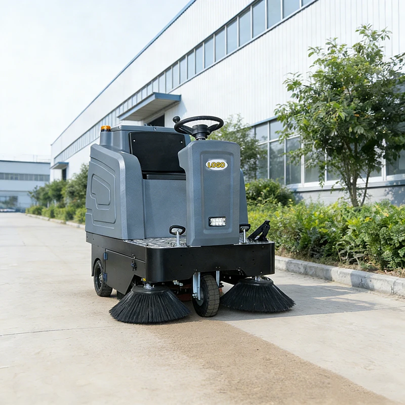 Ride-On Heavy Duty Electric Battery-Powered Self-Propelled Road & Floor Sweeper Street Cleaning Machine with Custom Logo Option