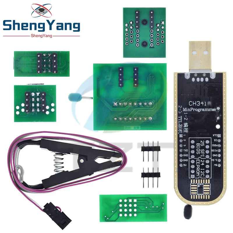 CH341 Programmer adapter+SOIC8 adapter+ SOP8 clip with cable+1.8V adapter CH341A EEPROM Flash BIOS USB programmer ZIF adapter image 6