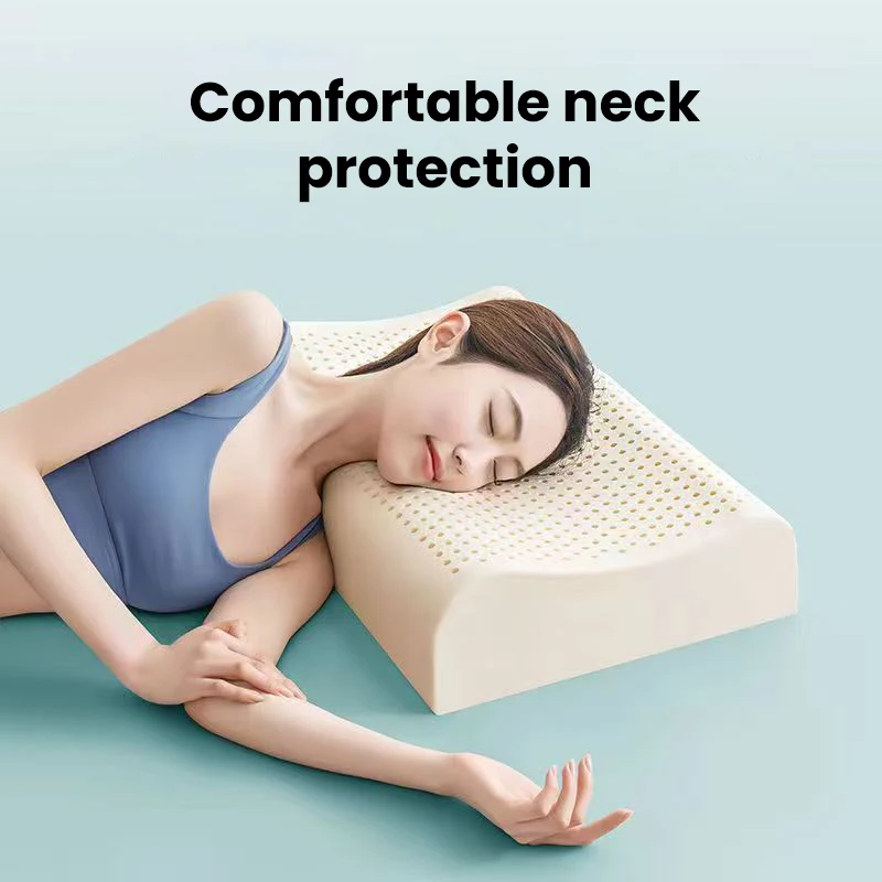 Latex Pillow Adult Student Comfortable Breathable Cervical Health Care Pillow Protect Cervical Spine For Home Use Bedding Gift