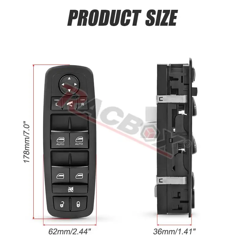 68184803AA Electric Control Power Master Window Switch 11-Pin for Jeep Grand Cherokee 2014-2015 Replace 68184803AB 68184803AC