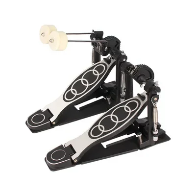 Double Bass Drum Pedal Chain Drive Dual Beater Adjustable Double Kick Pedal for Drum Set Hardware Kit