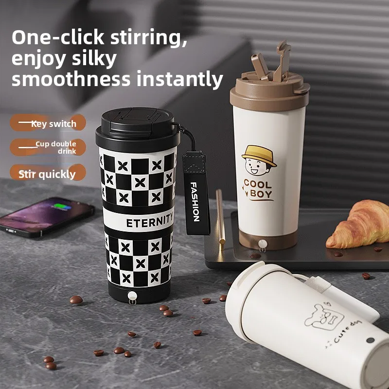 

Новая электрическая кружка-шейкер с магнитным смешиванием, перезаряжаемая, полностью автоматическая, с соломинкой для прямого питья, для высококачественного кофе