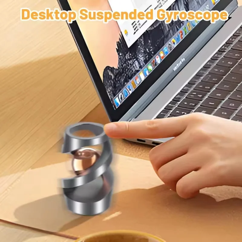 

Metal Suspended Floating Gyro Magnetic Levitation Spinner Kinetic Desk Decor Anti Gravity Rotating Fidget Toy Office Home