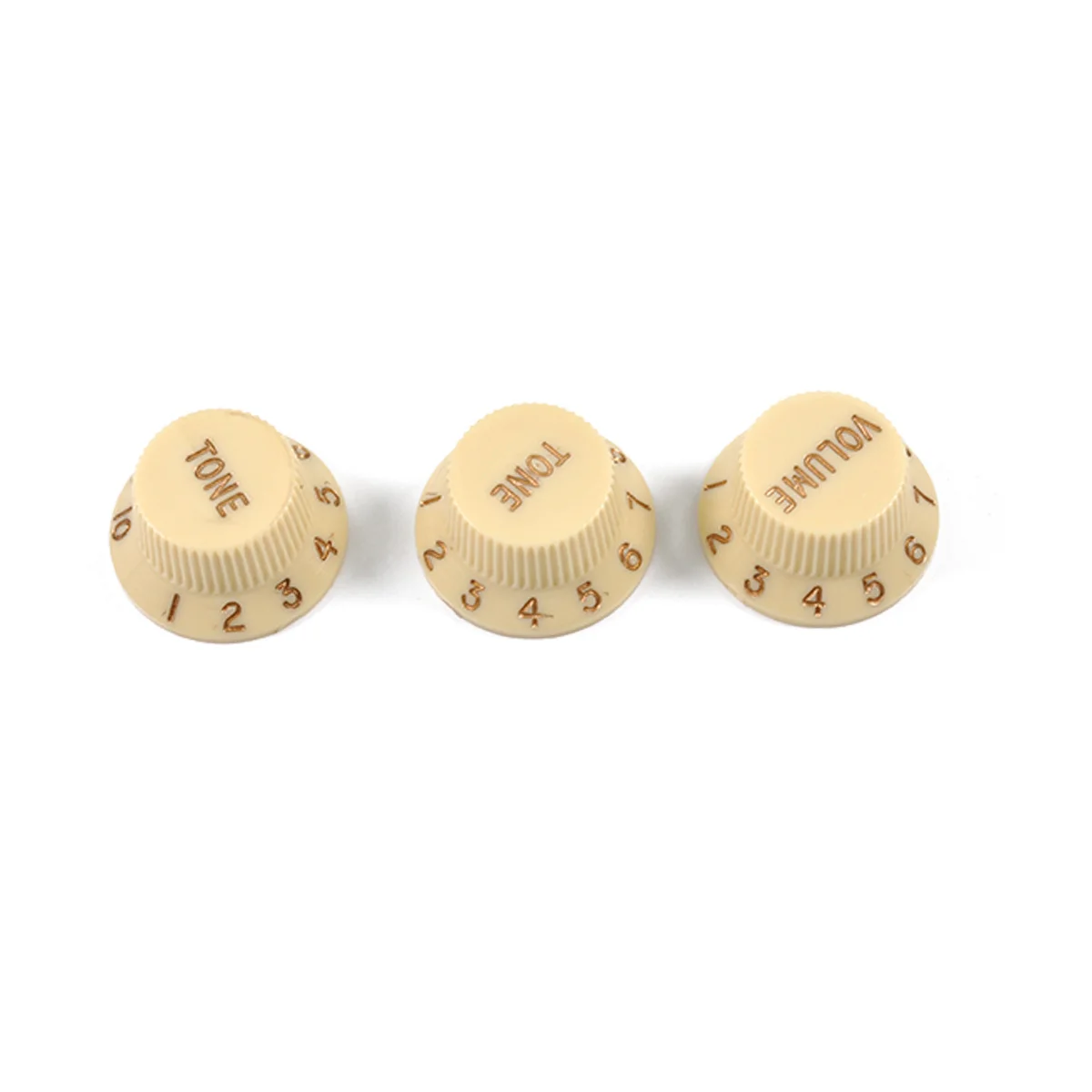 Musiclily Ultra Universal Fitting Size ST Knobs 2 Tone 1 Volume Set for Fender ST Electric Guitar, Parchment