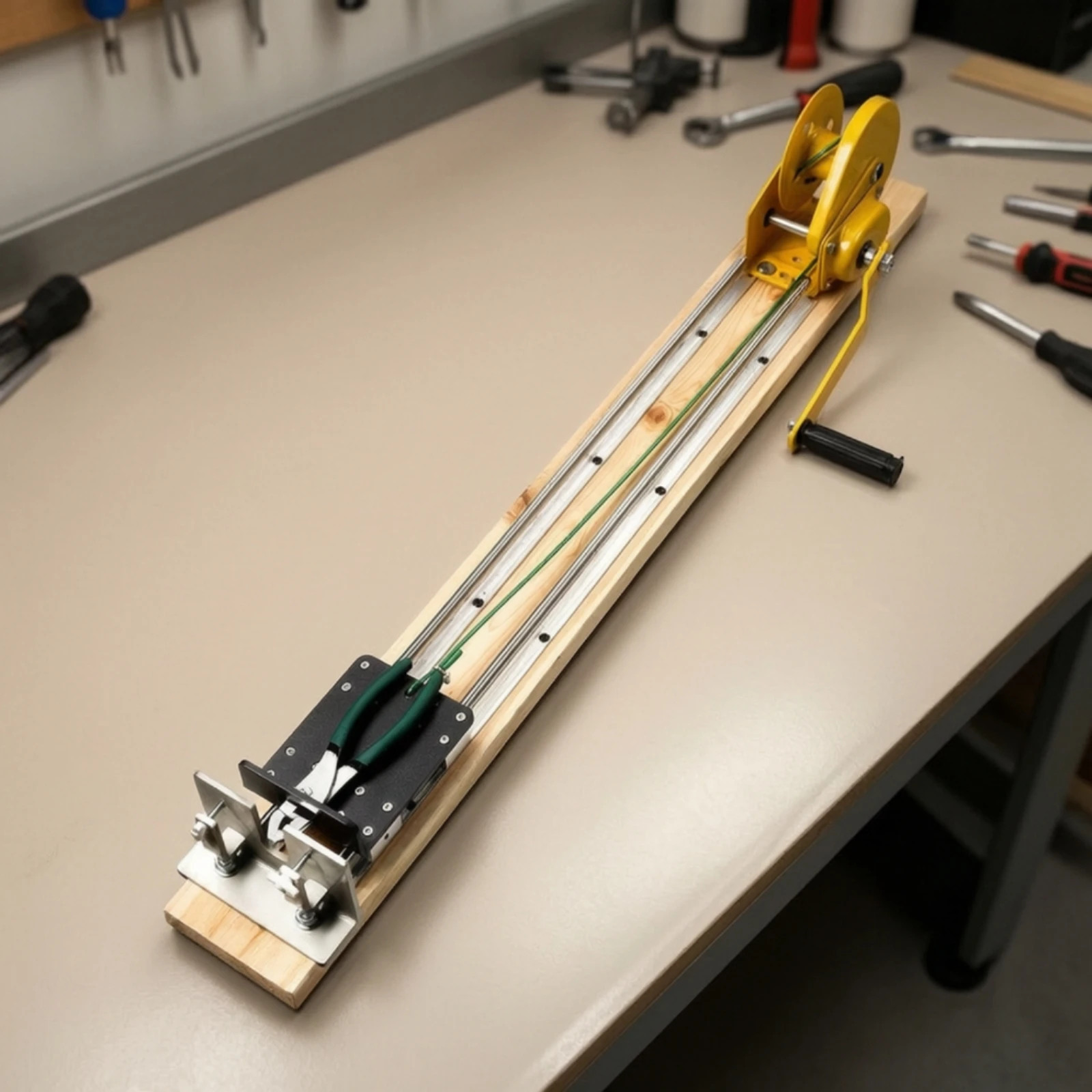 Extended Wire-Drawing Bench Low-Effort Manual Wire-Drawing Bench for Jewelry Makers