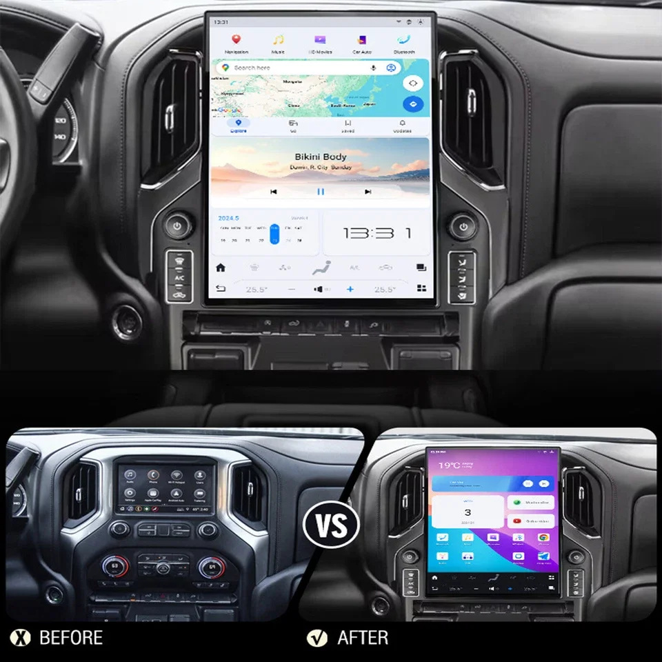 16.2 Inch Android 15 Wireless Carplay For GMC Sierra Chevrolet Silverado 2019-2023 Car Radio Multimedia Screen Head Unit Stereo