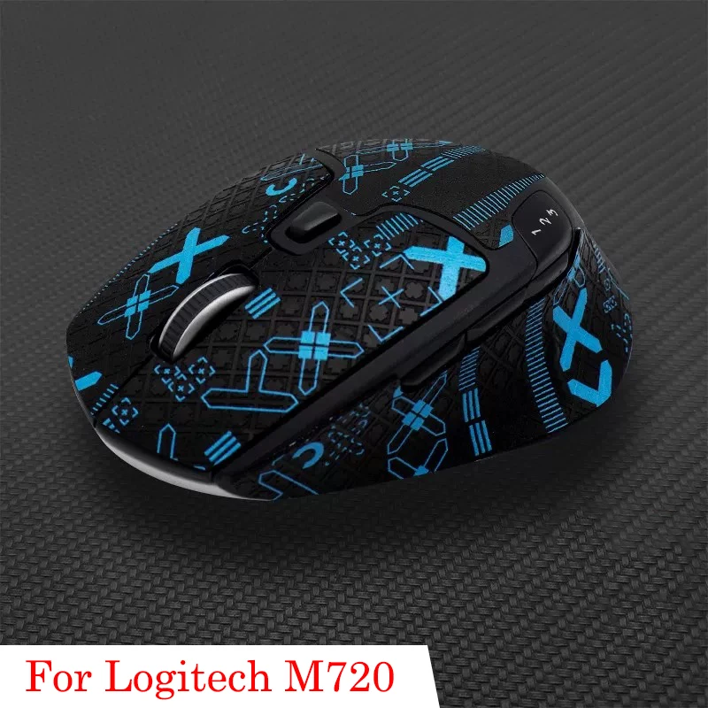 for Logitech M720 Mouse Grip Tape Skate Handmade All inclusive Sticker Professional Non Slip Lizard Skin Suck Sweat Pad