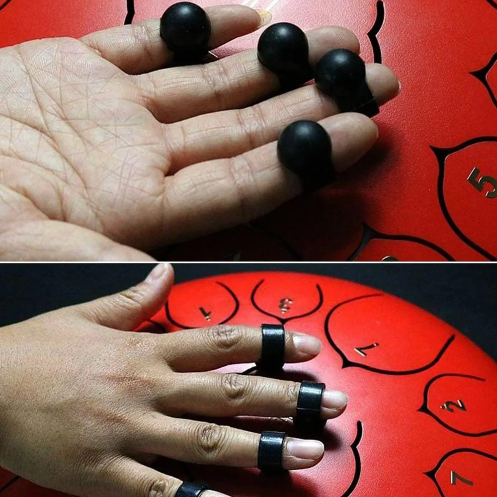 ​8Pcs Sleeves with 2Pcs Holders​ Tongue Drum Finger Sleeves​ ​Knocking Finger Covers​ Silicone ​Drumstick Holders​