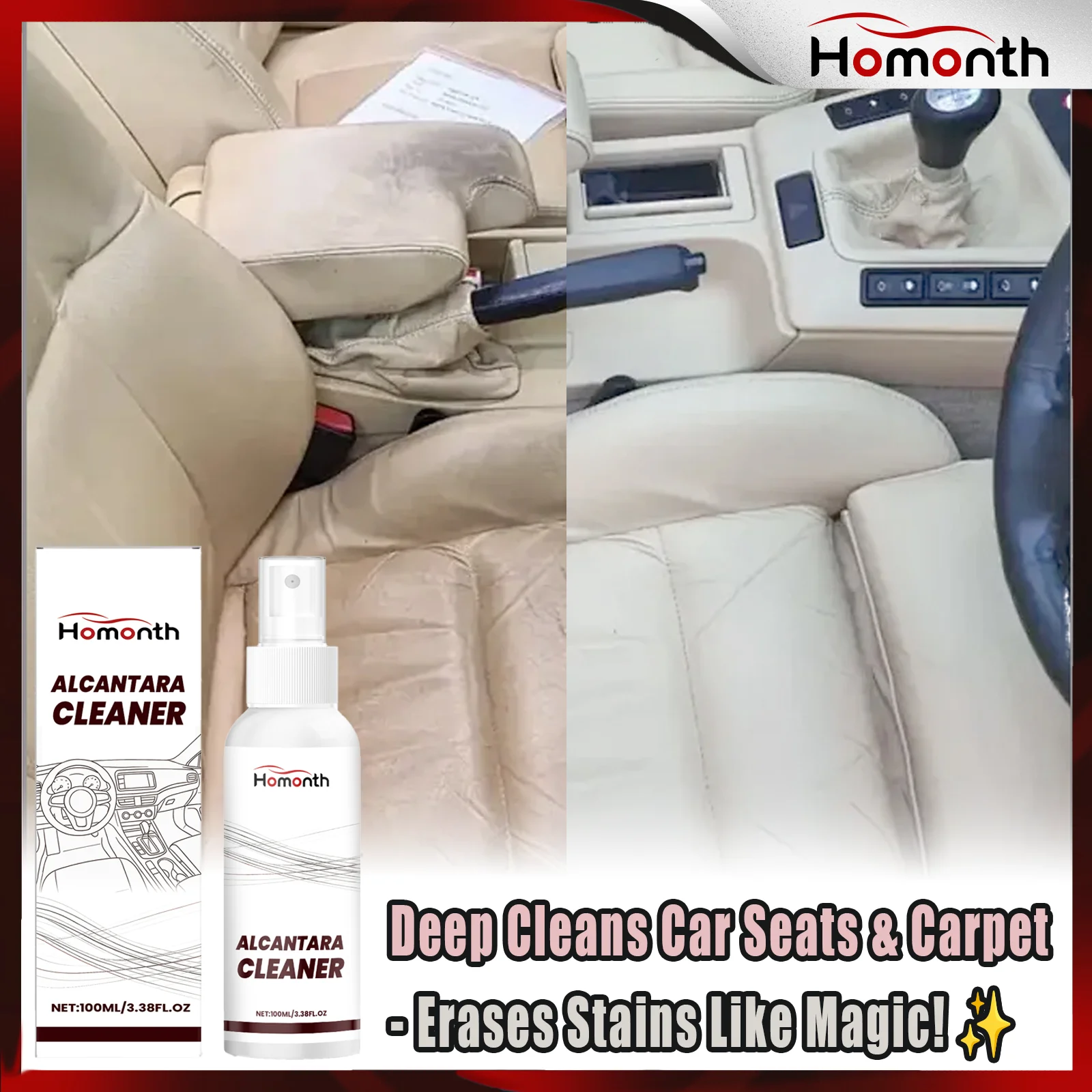 

Car Interior Cleaning Spray Car Interior Stain Remover Cleaner Leather Seat Cleaner Multifunctional Car Interior Maintenance