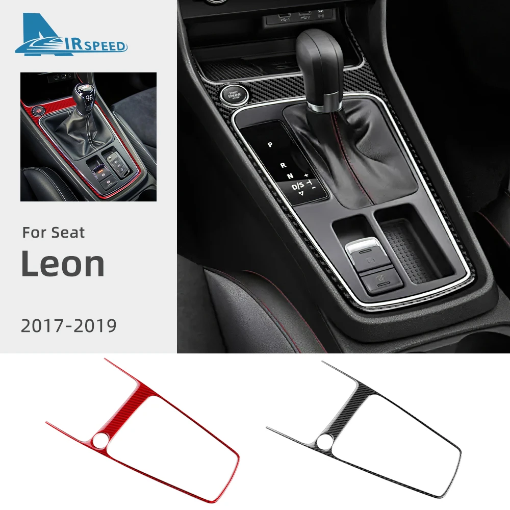 Настоящая мягкая наклейка из углеродного волокна для Seat Leon 2017 2018 2019, LHD RHD, автомобильная переключение передач, внешняя рамка, панель, отделка, аксессуары для интерьера