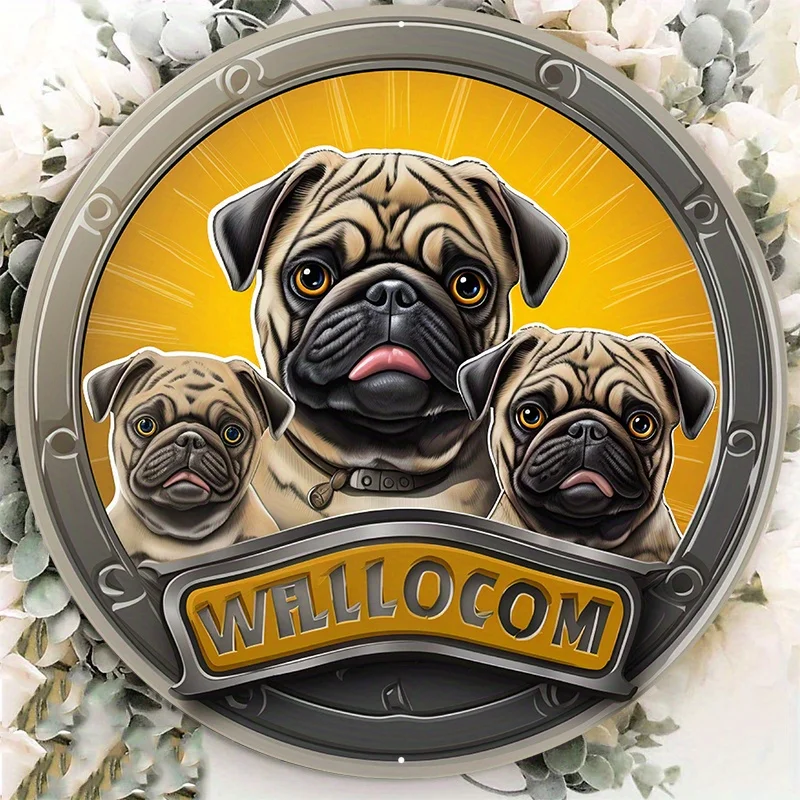 Premium Aluminum Metal Sign, Durable, Rust-Resistant, Weatherproof, Welcoming Puppy Sign, Home Decoration, 8x8Inch, 1Pc