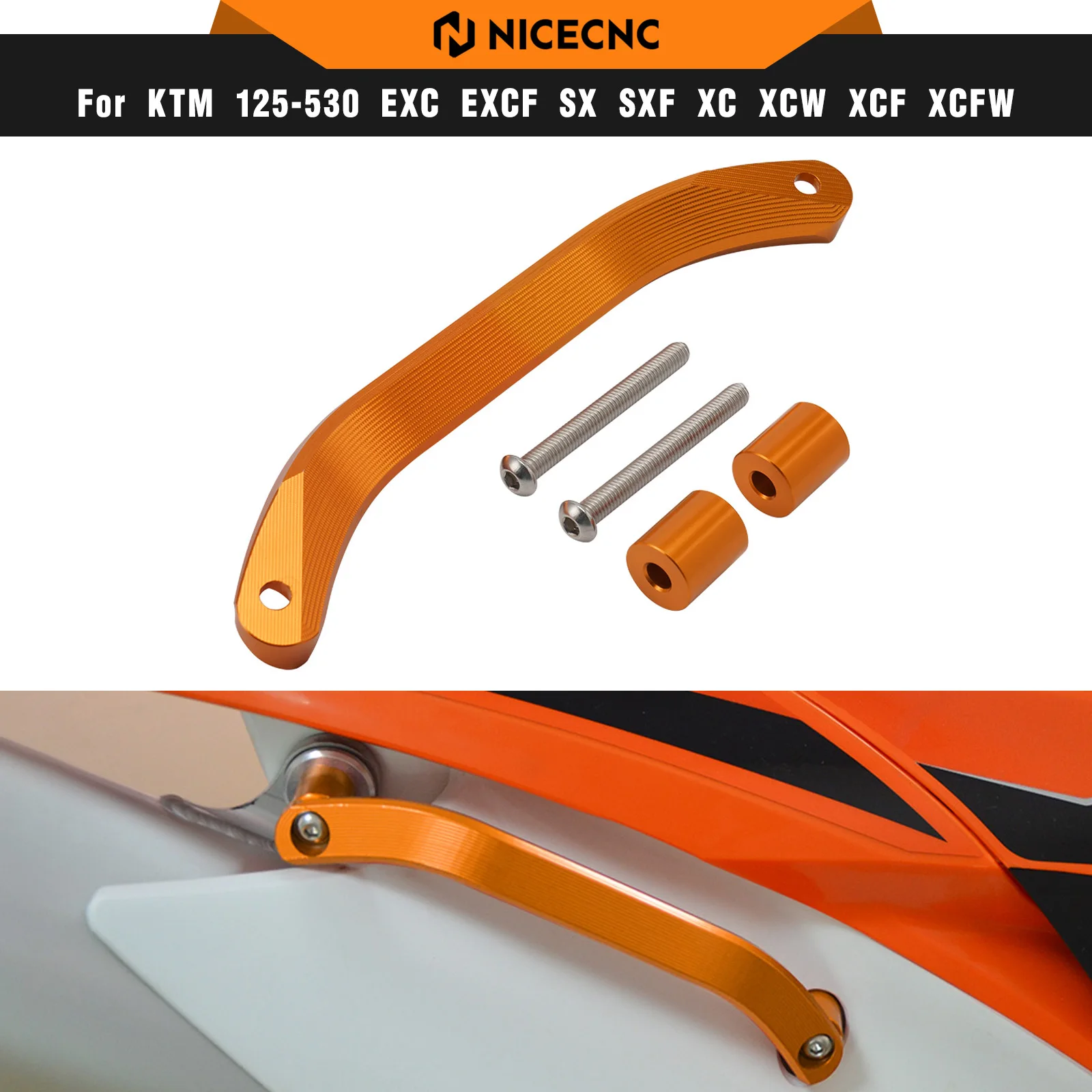 

NICECNC For KTM EXC 300 Rear Grab Handle Bar EXC-F 350 EXC-F 450 XCW 500 XC XCF-W 2012-2016 SX 125 250 SX-F 350 450 2011-2015