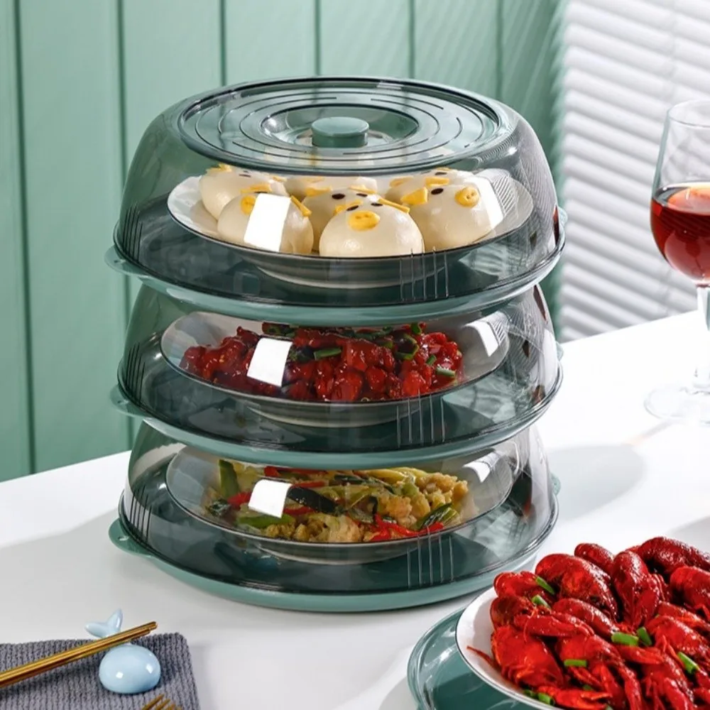 Portable PET Microwave Plate Cover Transparent Single Layer Microwave Splatter Guard Microwave Lid For Cake Carrier