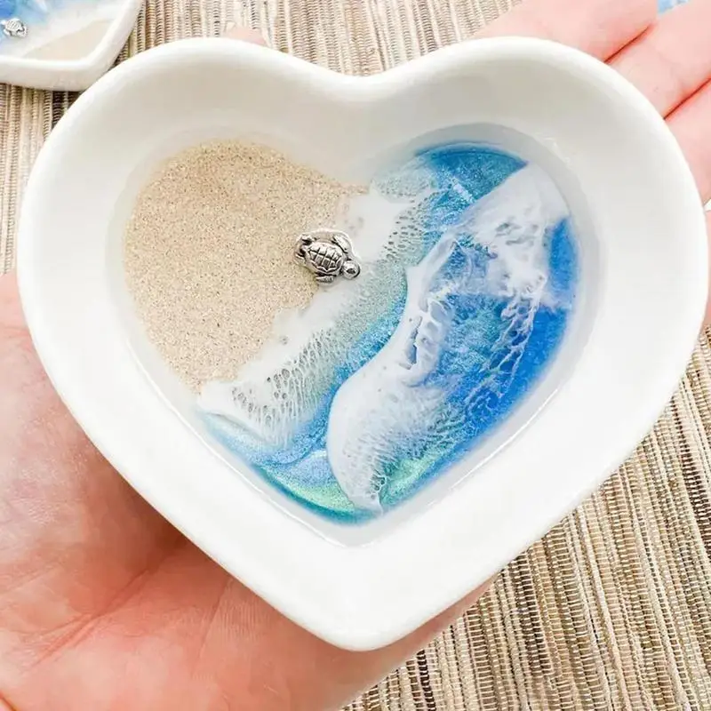 

Sea Decorative Bowl Sea Themed Art Display Decorative Bowl For Key Trinket Storage Resin Sea Plate Bowls For Beach Themed