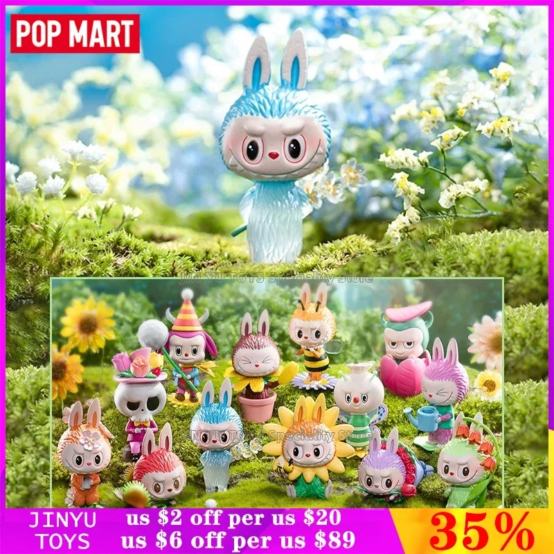 POPMART LABUBU The Monsters Flower Elves Series Mystery Box Cute Anime Figure Trendy Toy Model Desktop Ornaments Birthday Gifts