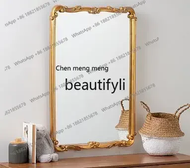 ss8350 SS Dress mirror dresser wall hanging bedroom retro makeup porch living room old decoration bathroom mirror