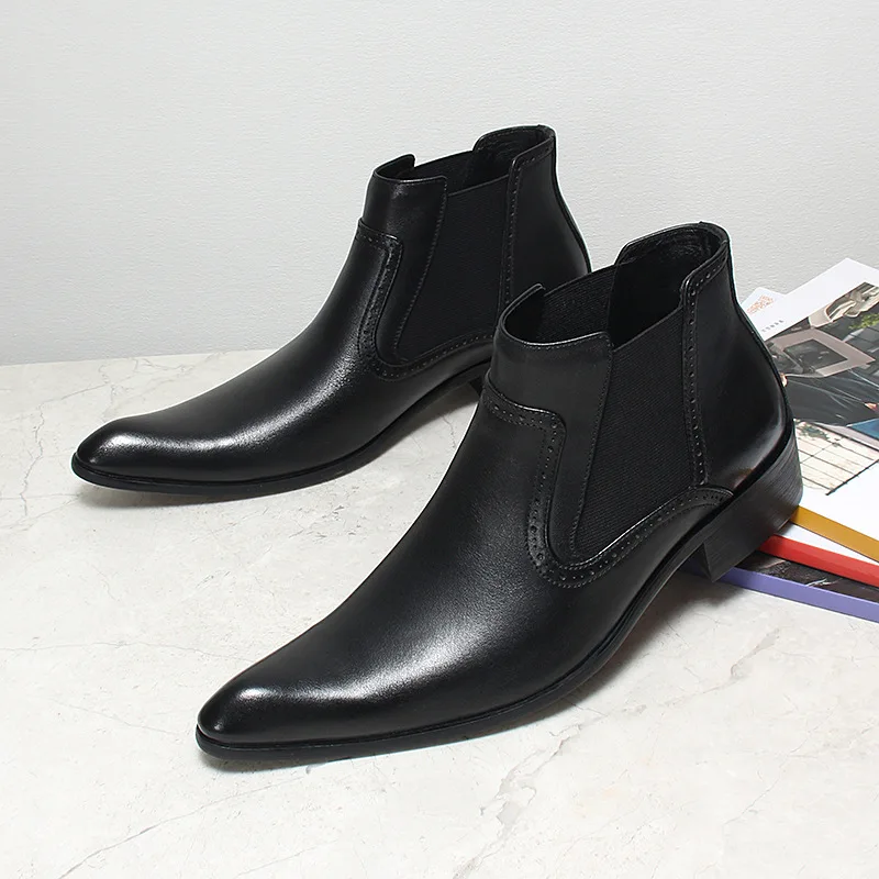 

Wholesale Men's Boots British Formal Genuine Leather Fashion Height-increasing Boots