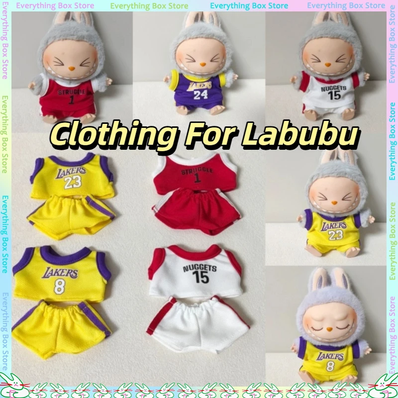 

New Hot For 15/17cm Labubu Doll Outfit Clothes Mini Basketball Jersey-For Set Cute Decoration Little Doll Clothing