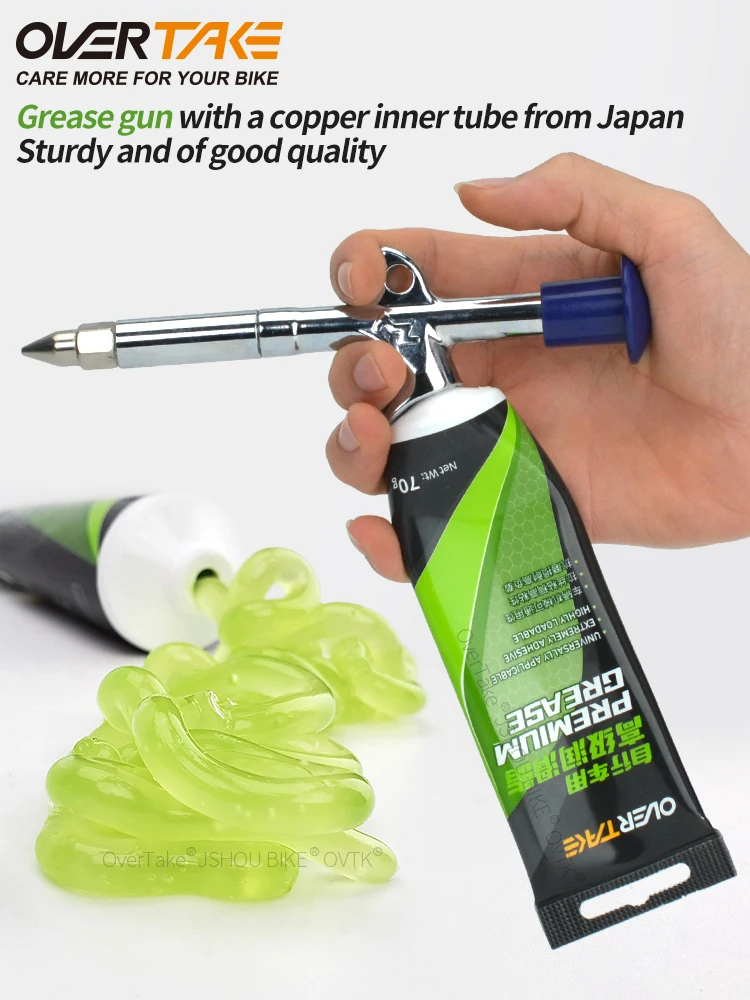 JSHOUBIKE Fahrradfett 70/140/350 g grünes Applesauce-Fettpistolen-Set MTB Motor Nabenschmiermittel für SHIMANO SRAM Fahrradzubehör