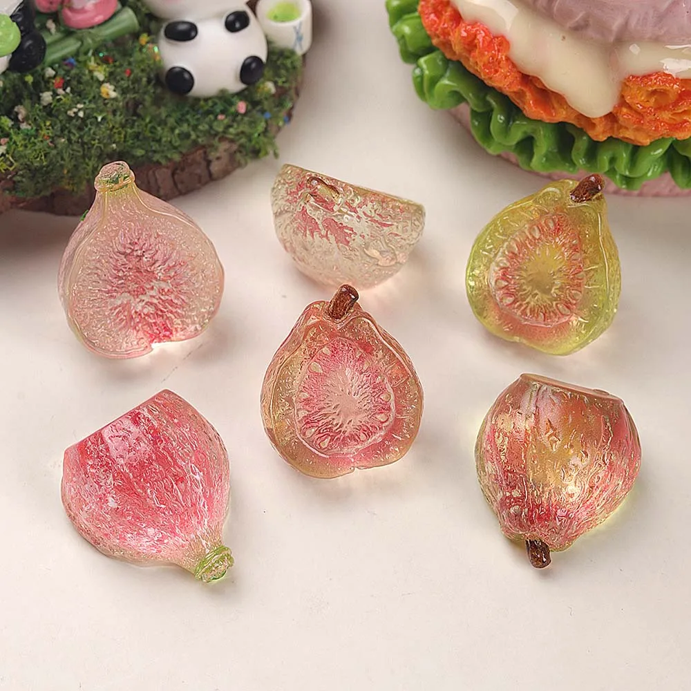 10pcs Cartoon Transparent 3D Resin Mini Fruit Charm DIY for Phone Case Hairpin Shoe Flower Keychain Decoration DIY Accessories