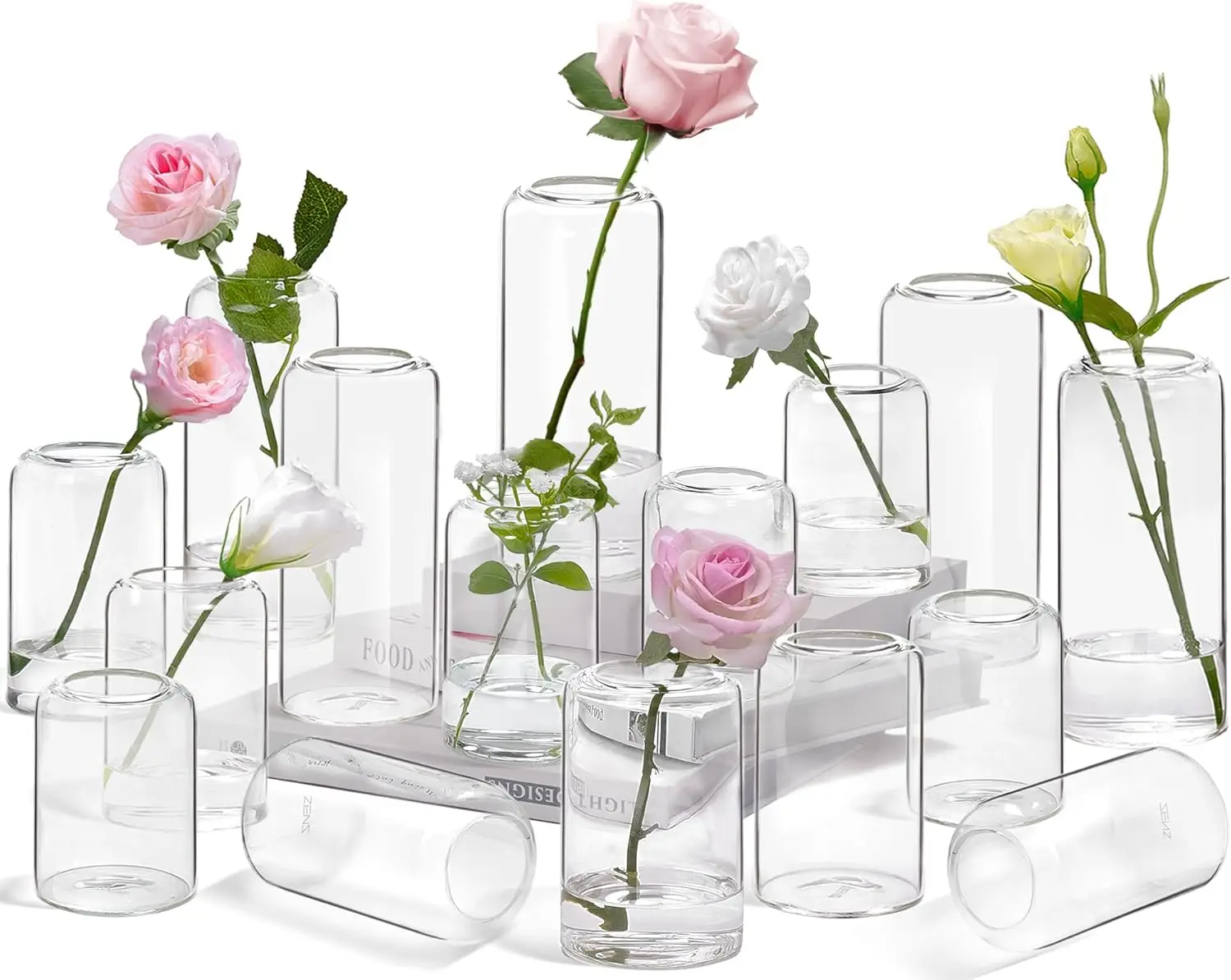 

Bud Vases in Bulk Set of 16, for Wedding Centerpiece, Blown Small Vase for Flowers, Wedding Party Events Decorative Home Decor