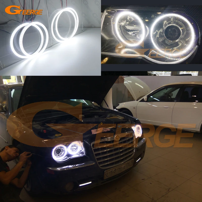 For Chrysler 300 C 300C 2004 2005 2007 2008 2009 2010 4 Pcs Ultra Bright Smd Led Angel Eyes Halo Rings Day Light Car Styling