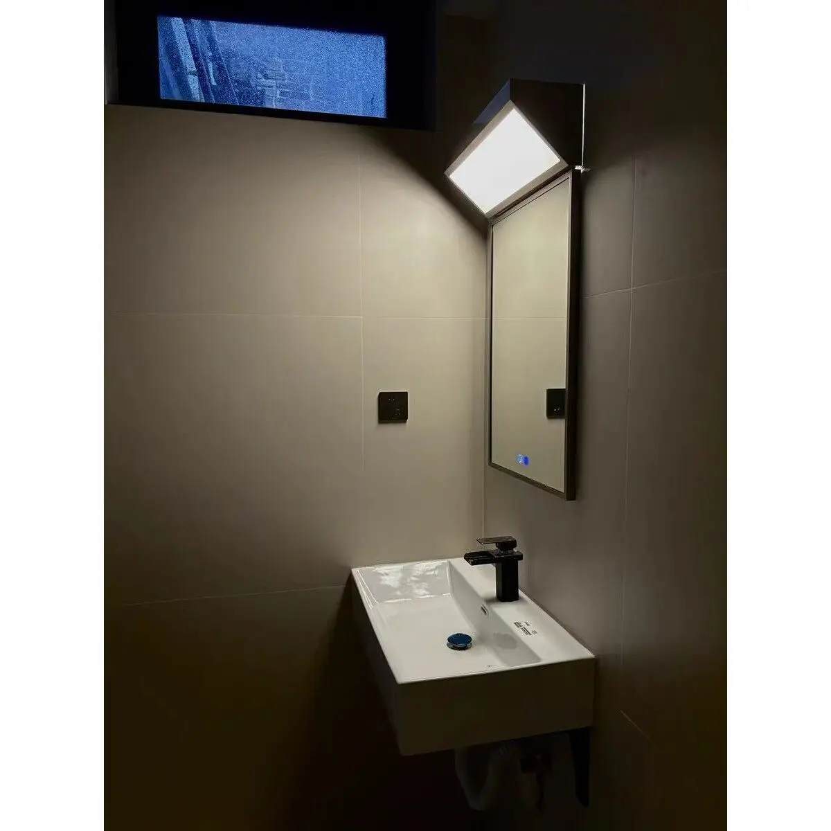 Stainless steel frame smart led light mirror toilet bathroom toilet wall mirror dimmable defogging mirror