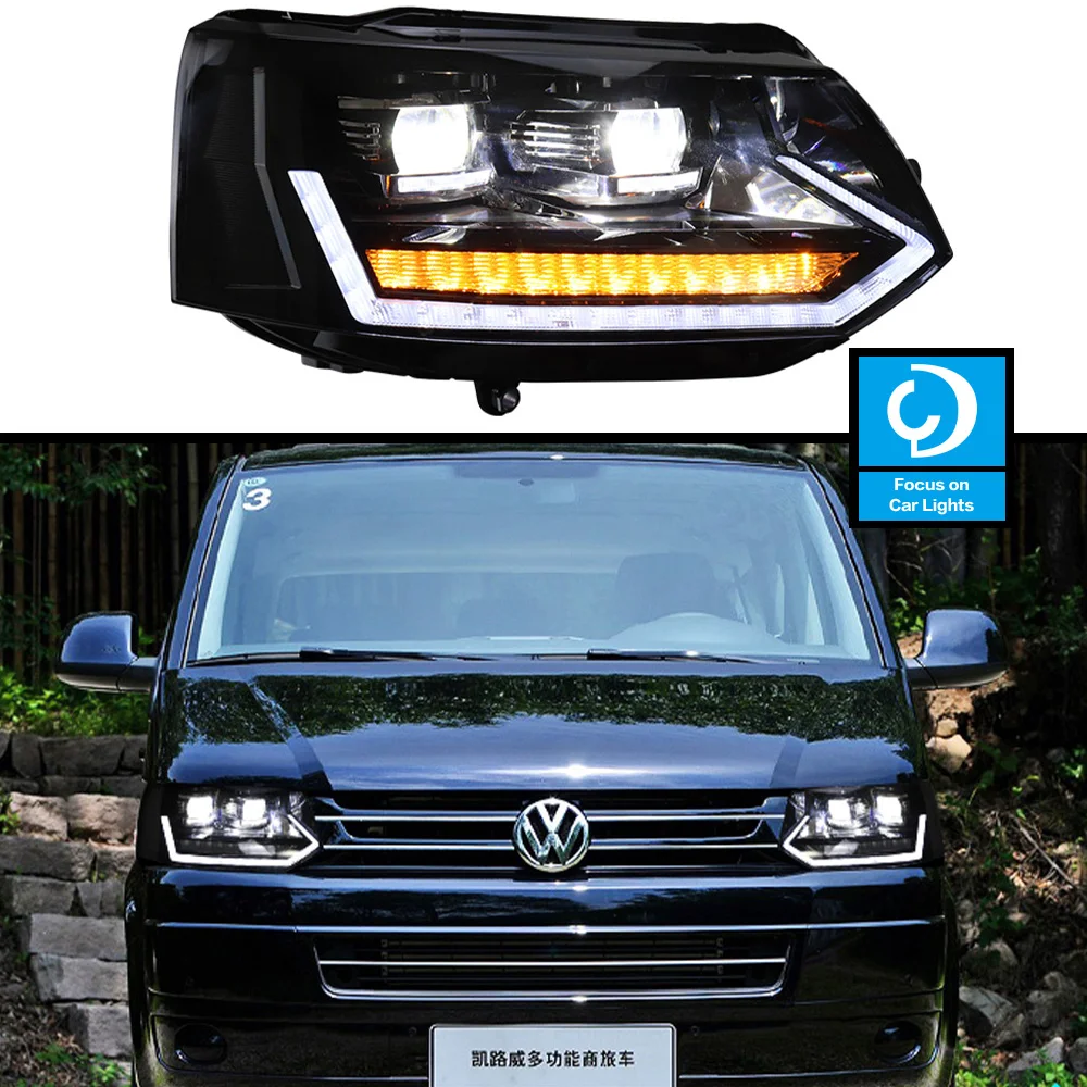 

Car Front Headlight for VW Multivan T5 LED Projector 2014-2019 LED HeadLamp Styling Dynamic Turn Signal Lens Automotive 2PCS