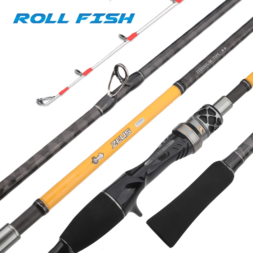 ROLLFISH 1,75M Titan-Spitze Oktopus-Tintenfisch-Castingrute aus Kohlefaser, Leichte Slow-Jigging-Rute, Aktion 8:2 WT111g